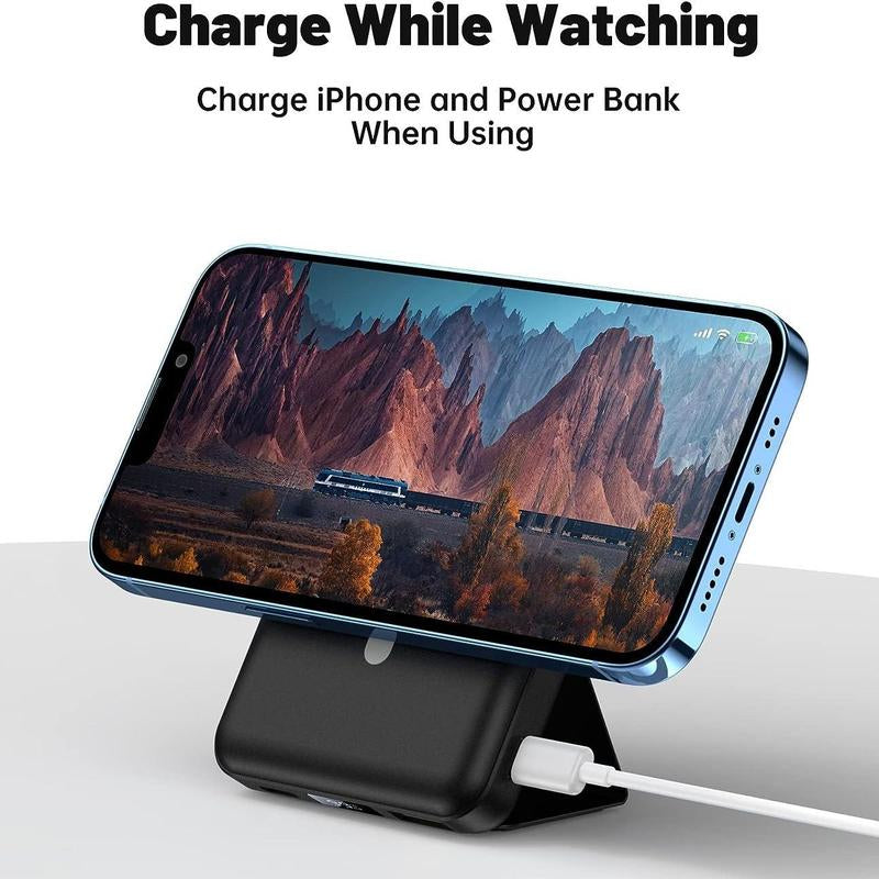 Magnetic Battery ，Magnetic Power Bank , 10000 Mah Power Bank with Folding Stand with USB-C Cable LED Display, Magnetic Power Bank 22.5W PD Fast Charging for Iphone D013